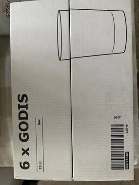 IKEA GODIS Clear White Cardboard Pack - Black Print